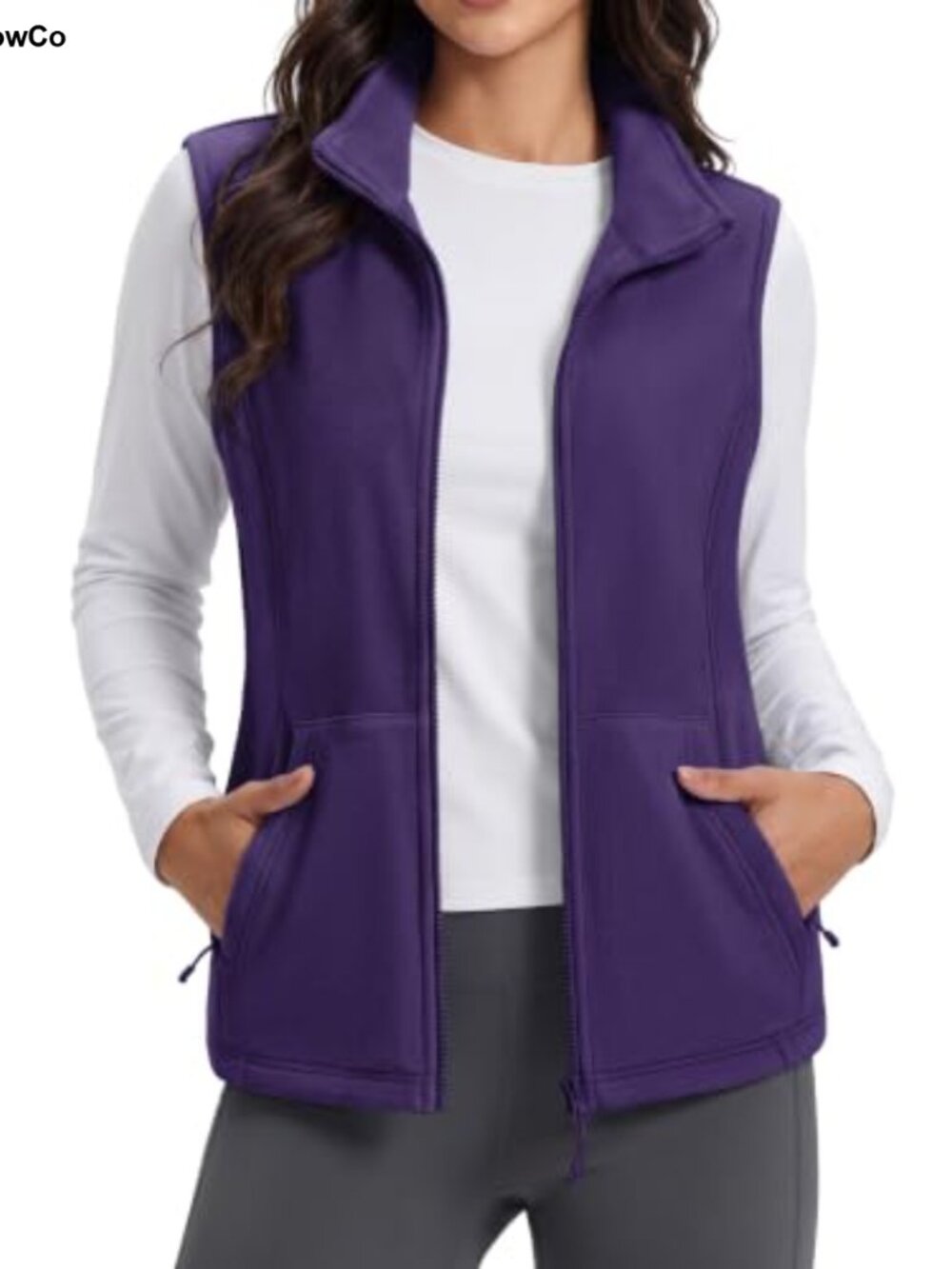 Women's Fleece Vest Sleeveless Lightweight Polyester Zip Up Warm Outerwear